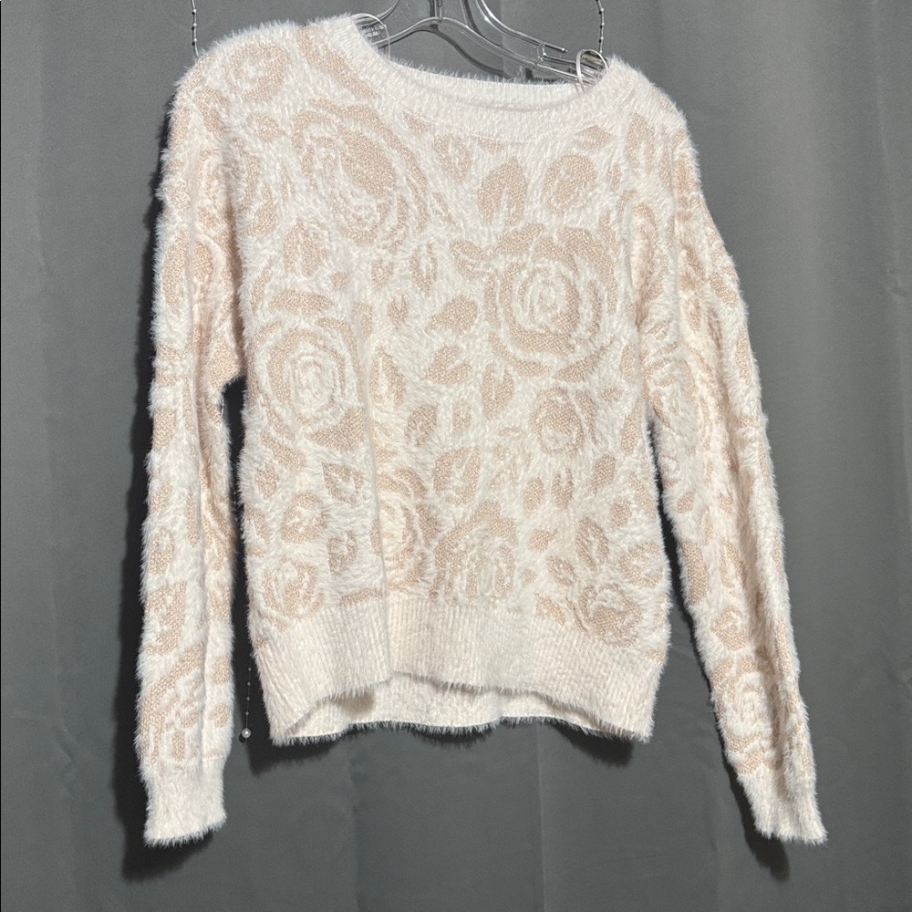 Laura Ashley Blush Metallic Floral Sweater